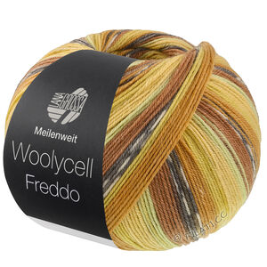 MEILENWEIT 100g Woolycell Freddo - von Lana Grossa | 6048-Nougat/Ocker/Senf/Wüstengelb/Kiwi/Dunkelgrau/Hellgrau