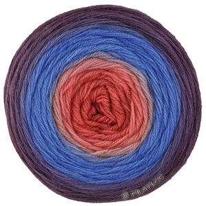 MERINO LACE AQUARELL - von Lana Grossa | 17-Dunkelgrauviolett/Azurblau/Lachsrot