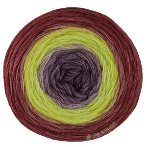 MERINO LACE AQUARELL - von Lana Grossa | 19-Bordeaux/Zitrusgelb/Dunkelgrauviolett