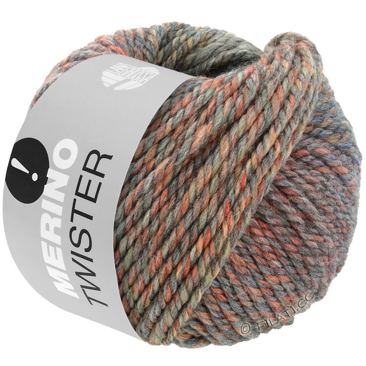 Lana Grossa MERINO TWISTER | 01-Blaugrau/Grau/Rosenholz/Grüngrau