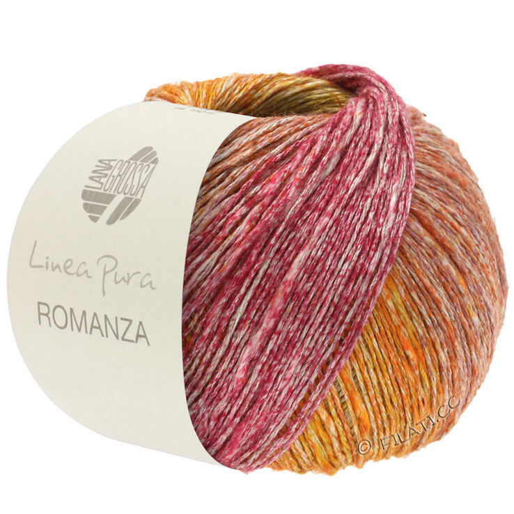 Lana Grossa ROMANZA (Linea Pura) | 01-Leinen/Zyklam/Beere/Grauorange/Orange/Gelb