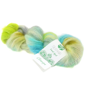 SILKHAIR Hand-dyed - von Lana Grossa | 607-Hellblau/Weiß/Gelbgrün/Grau/Türkis