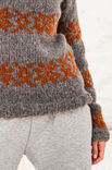 Lana Grossa RAGLANPULLI MIT JACQUARDMUSTER Yak Merino
