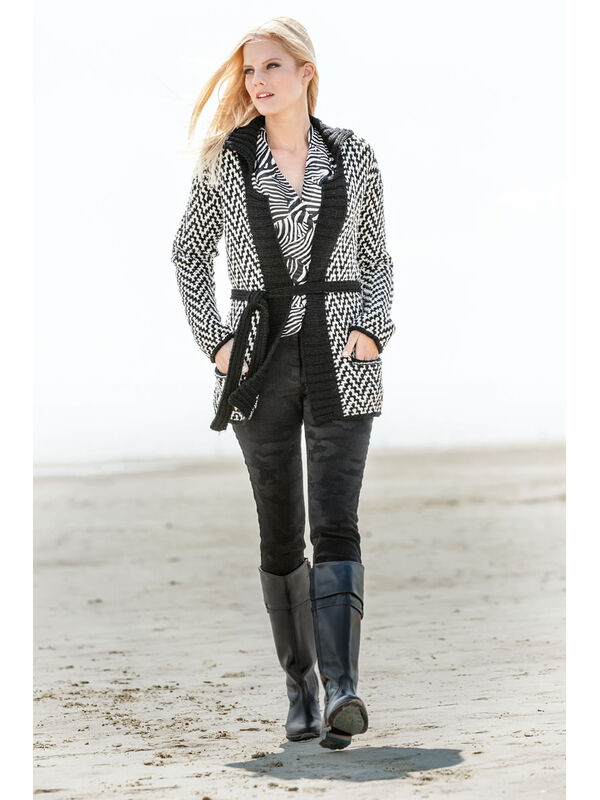 Lana Grossa JACKE IM ZICK-ZACK-HEBEMUSTER Alta Moda Alpaca