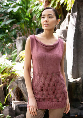 TOP MIT AJOURMUSTER UND WASSERFALLKRAGEN Linarte von Lana Grossa