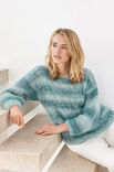 Lana Grossa PULLI IM VERSETZTEN HALBPATENT-ZOPFMUSTER Silkhair Haze Dégradé