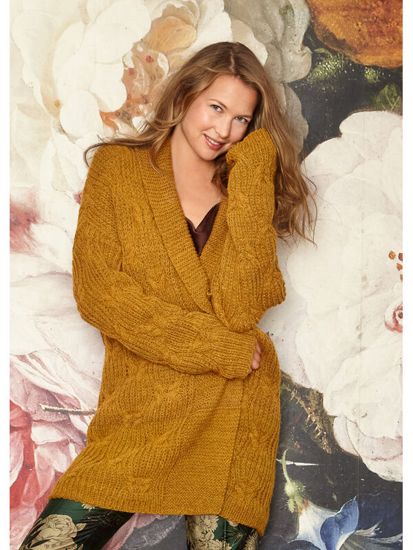 Lana Grossa CARDIGAN IM VERSETZTEN HALBPATENT-ZOPFMUSTER Alta Moda Alpaca