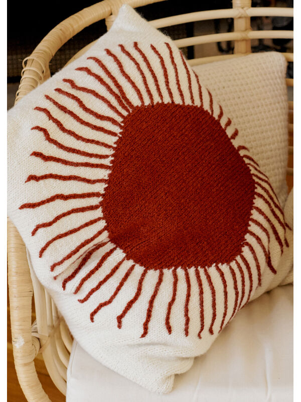 Lana Grossa KISSENHÜLLE MIT EINGESTRICKTER SONNE Alta Moda Alpaca