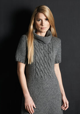 KLEID MIT ZOPFEINSATZ Alta Moda Alpaca von Lana Grossa