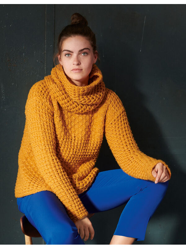 Lana Grossa PULLI IN WEBSTRUKTURMUSTERN Lala Berlin Lovely Cotton