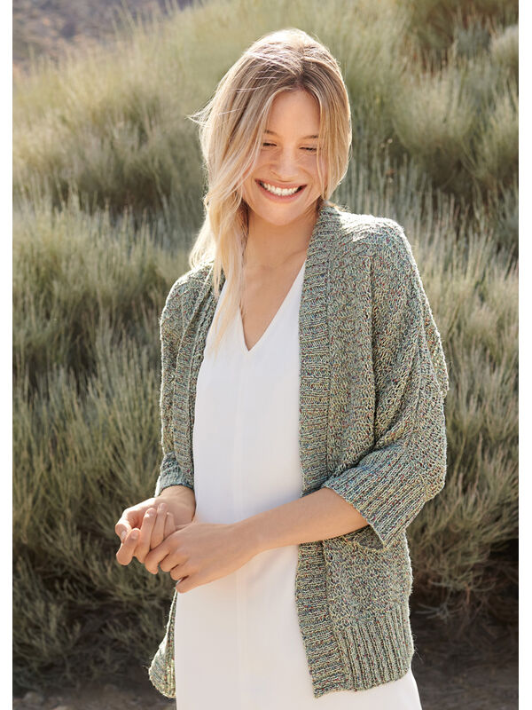 Lana Grossa KIMONOJACKE IM FALLMASCHENMUSTER Ecopuno Print