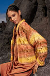 Lana Grossa JACKE KRAUS RECHTS MIT BLATTMUSTERSTREIFEN About Berlin Bulky Print