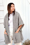 Lana Grossa KAPUZENPONCHO GLATT RECHTS MIT HEBEMASCHENBLENDEN Lala Berlin Lovely Cotton