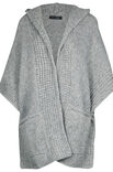 Lana Grossa KAPUZENPONCHO GLATT RECHTS MIT HEBEMASCHENBLENDEN Lala Berlin Lovely Cotton