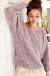 Lana Grossa PULLI MIT ZOPF- UND HEBEMASCHENMUSTER Sara & Silkhair