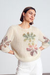 Lana Grossa PULLI MIT EINSTRICKBLÜTEN Silkhair & About Berlin Vanity