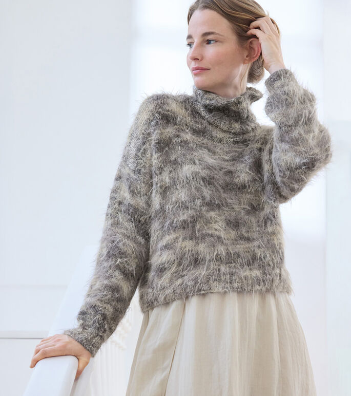 ROLLKRAGENPULLOVER Basta Stampa von Lana Grossa