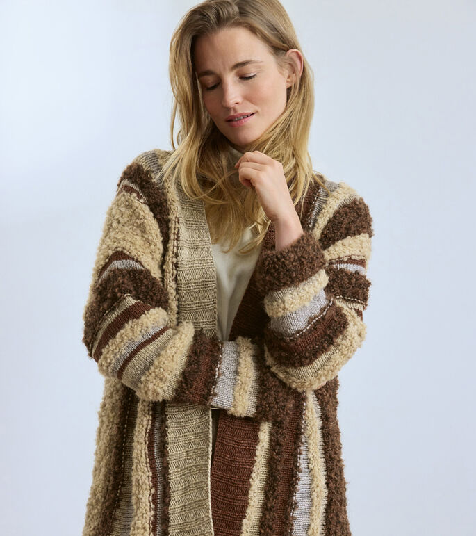 QUER GESTRICKTER CARDIGAN Orsetto Mouliné, Orsetto & Baco Bamboo von Lana Grossa