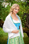 Lana Grossa WEISSE STOLA IM WELLEN-AJOURMUSTER COOL WOOL Melange (GOTS)