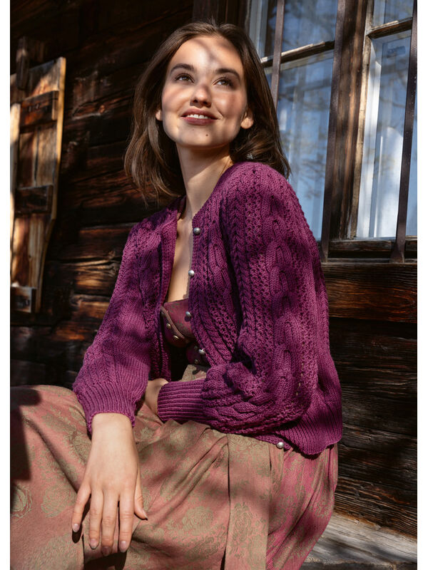Lana Grossa JACKE IM ZOPF-LOCHMUSTER MIT GLATT RECHTS Cool Wool
