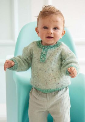 PULLOVER Natural Superkid Tweed & Ecopuno von Lana Grossa