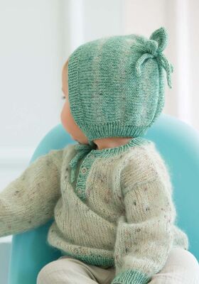 MÜTZE Natural Superkid Tweed & Ecopuno von Lana Grossa