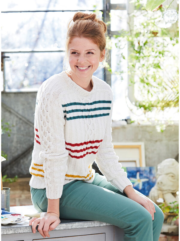 Lana Grossa ZOPFPULLOVER MIT STREIFEN Landlust Sommerseide