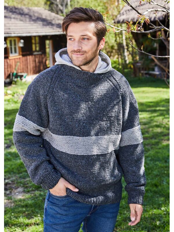 Lana Grossa HERRENPULLOVER Landlust Soft Tweed 90