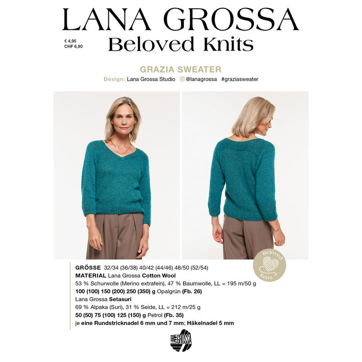 GRAZIA SWEATER - Beloved Knits No. 3 von Lana Grossa