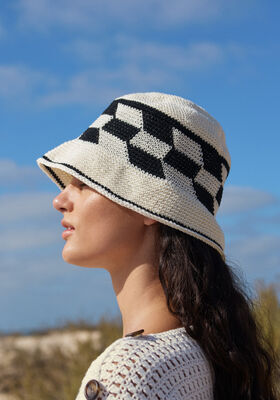 HUT IN FESTEN MASCHEN MIT JACQUARD Cotone von Lana Grossa