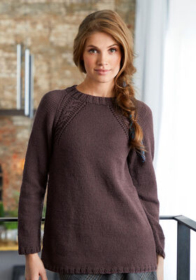 RAGLANPULLOVER MIT ZOPF Cool Wool Big von Lana Grossa