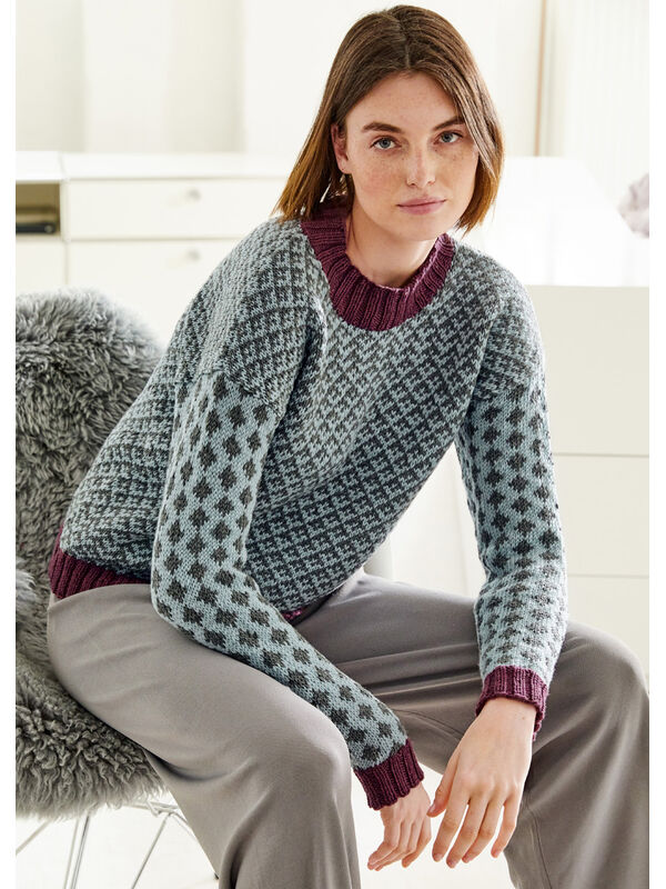 Lana Grossa JACQUARDPULLOVER Cool Wool Big Mélange (GOTS) & Cool Wool Big