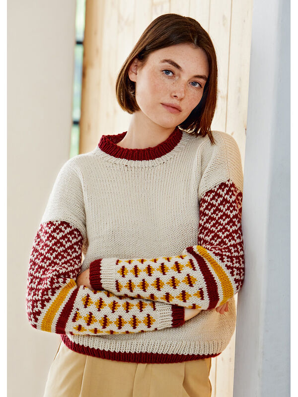 Lana Grossa PULLOVER MIT JACQUARDÄRMELN Bingo