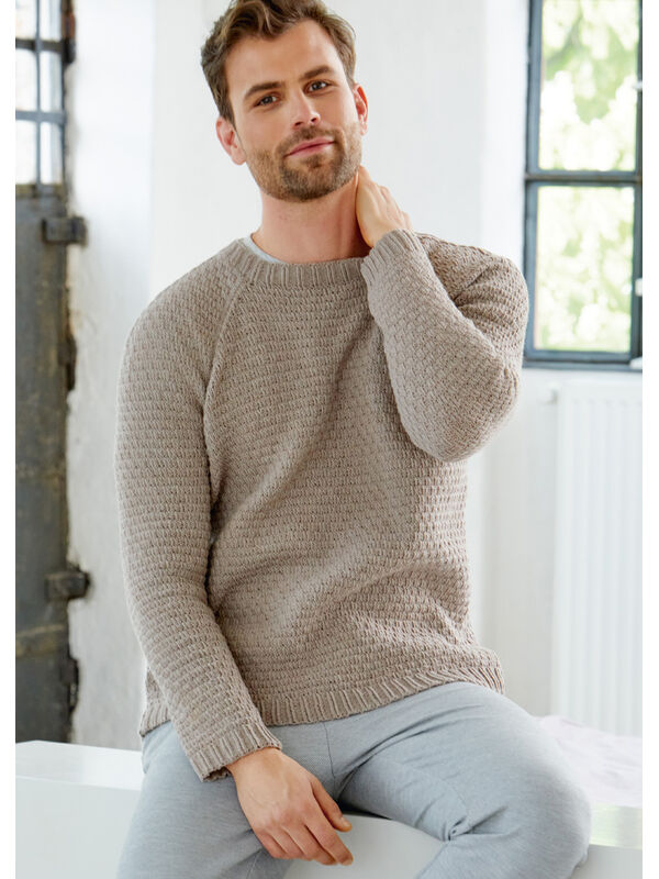 Lana Grossa HERRENRAGLANPULLOVER Cool Wool Mélange (GOTS)