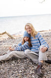 Lana Grossa TOP DOWN KINDER-STREIFENPULLOVER Cool Wool Big Mélange