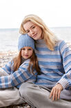 Lana Grossa TOP DOWN KINDER-STREIFENPULLOVER Cool Wool Big Mélange