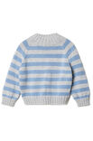 Lana Grossa TOP DOWN KINDER-STREIFENPULLOVER Cool Wool Big Mélange