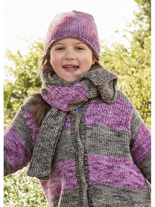 Lana Grossa KINDER-STREIFENSCHAL Vintage Chunky