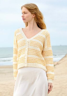 JACKE MIT HEBEMASCHENMUSTER Summer Softness & Bottoni von Lana Grossa