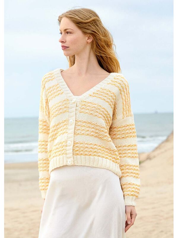 Lana Grossa JACKE MIT HEBEMASCHENMUSTER Summer Softness & Bottoni