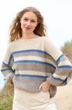 Lana Grossa PULLOVER IM HALBPATENTMUSTER MIT STREIFEN Soffio