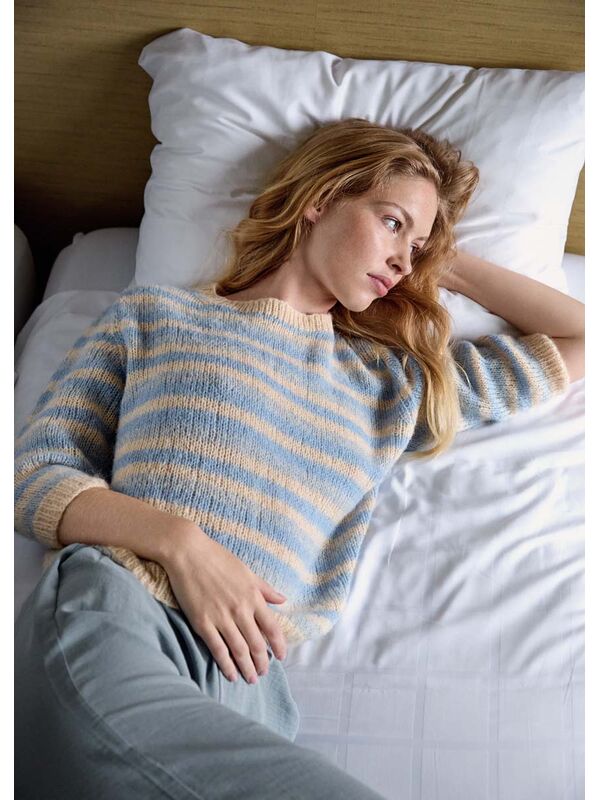Lana Grossa PULLOVER GLATT RECHTS IN STREIFEN Setasuri