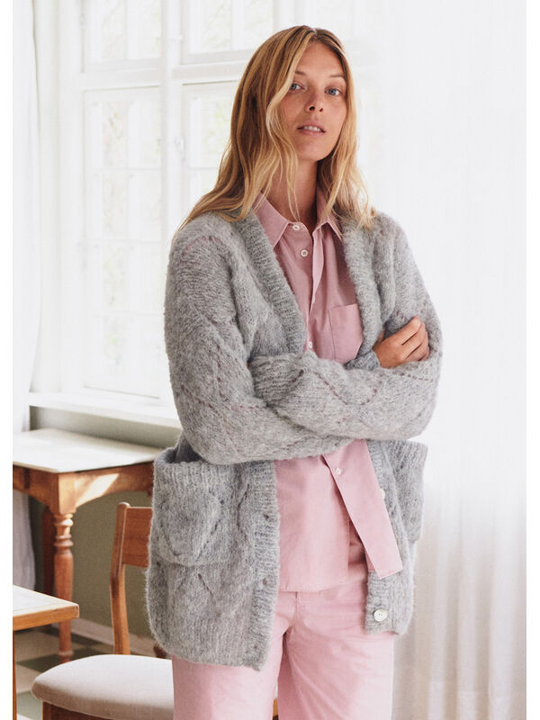 Lana Grossa TOP-DOWN LONGJACKE Natural Alpaca Lungo