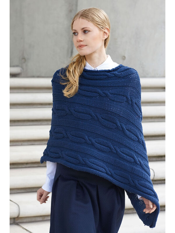 Lana Grossa PONCHO MIT MARITIMEN ZÖPFEN Superbingo