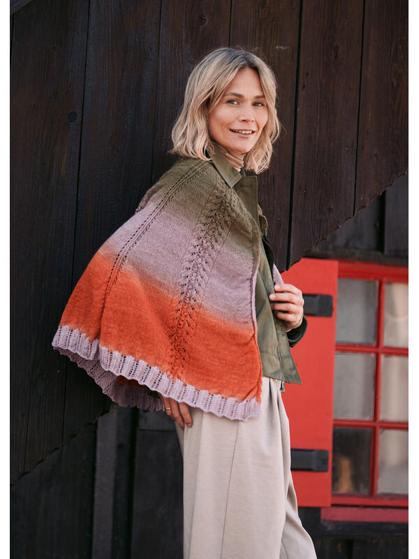 Lana Grossa HALBRUNDES TUCH Cool Wool Lace hand-dyed & Cool Wool Lace