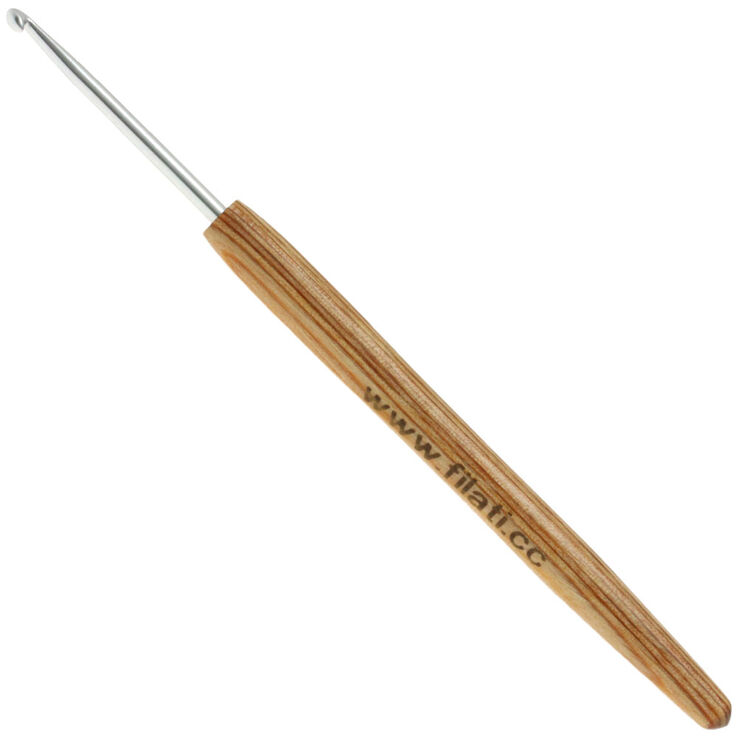 Wollhäkelnadel Alu mit Holzgriff Design-Holz Signal St. 3,0 - von Lana Grossa