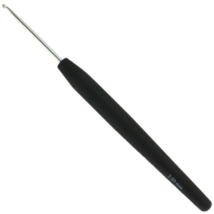 Wollhäkelnadel mit Soft-Griff (Aluminium) St. 2,0 - von Lana Grossa