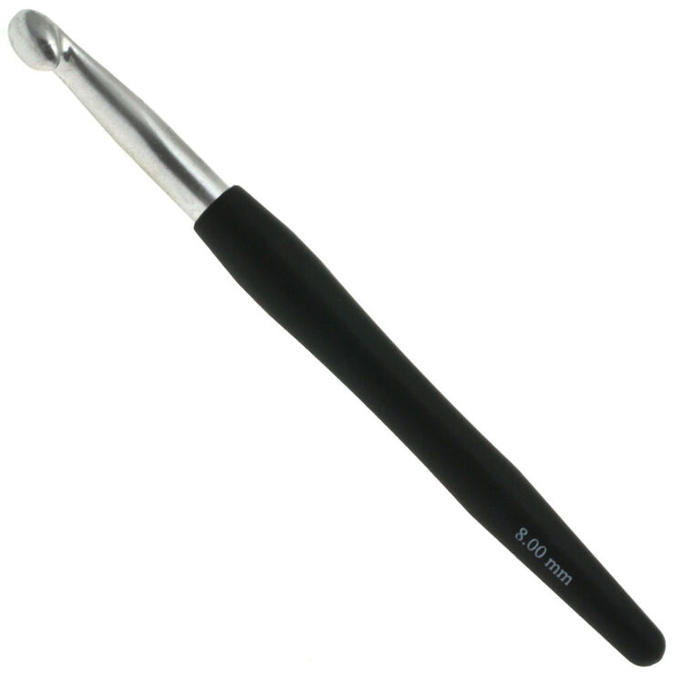 Wollhäkelnadel mit Soft-Griff (Aluminium) St. 8,0 - von Lana Grossa