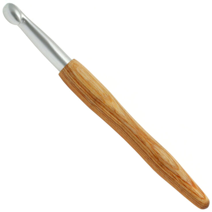 Wollhäkelnadel Alu mit Holzgriff Design-Holz Natur St. 10,0 - von Lana Grossa