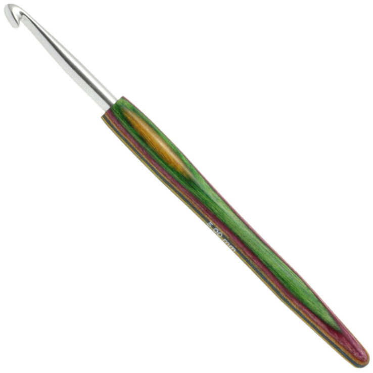 Wollhäkelnadel Alu mit Holzgriff Design-Holz Color St. 5,0 - von Lana Grossa